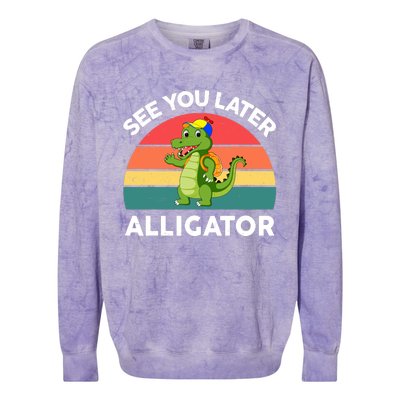 Funny See You Later Alligator Gator Crocodile Boy Girls Colorblast Crewneck Sweatshirt