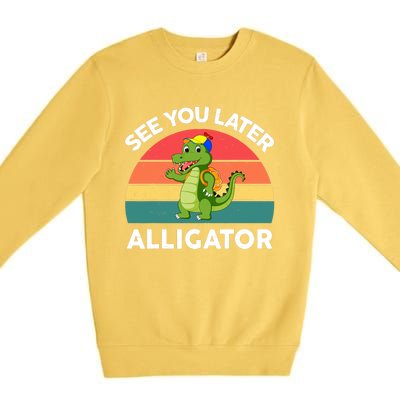 Funny See You Later Alligator Gator Crocodile Boy Girls Premium Crewneck Sweatshirt