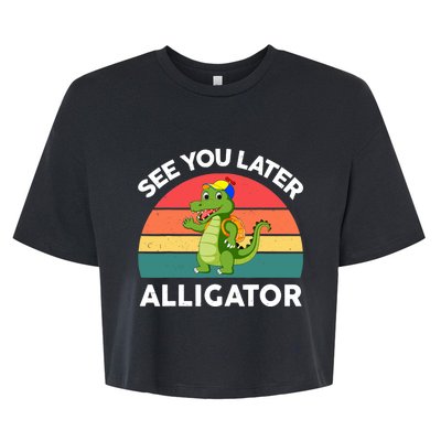 Funny See You Later Alligator Gator Crocodile Boy Girls Bella+Canvas Jersey Crop Tee