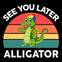 Funny See You Later Alligator Gator Crocodile Boy Girls Impact Tech Backpack