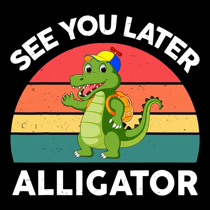 Funny See You Later Alligator Gator Crocodile Boy Girls Impact Tech Backpack