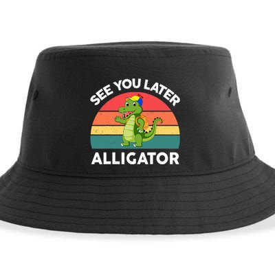 Funny See You Later Alligator Gator Crocodile Boy Girls Sustainable Bucket Hat