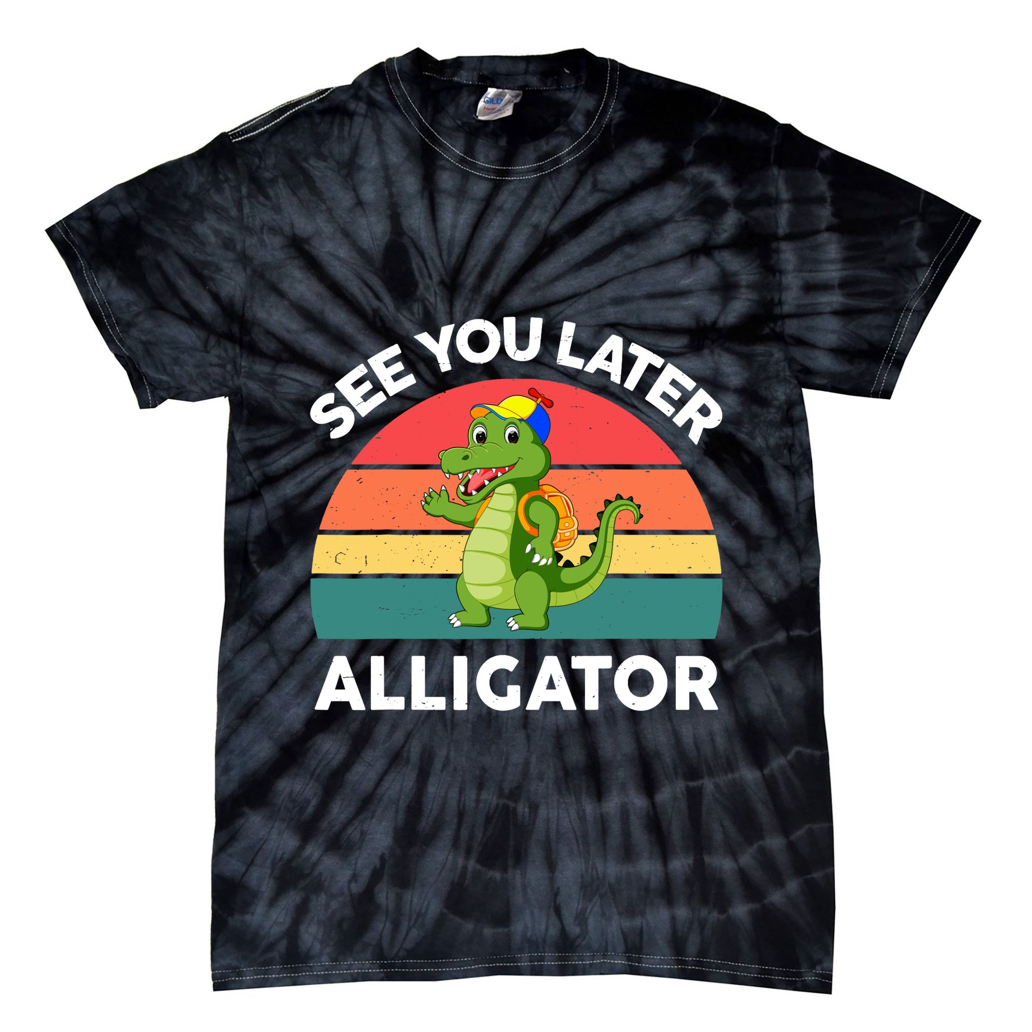 Funny See You Later Alligator Gator Crocodile Boy Girls Tie-Dye T-Shirt