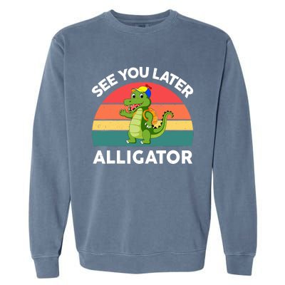 Funny See You Later Alligator Gator Crocodile Boy Girls Garment-Dyed Sweatshirt