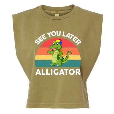 Funny See You Later Alligator Gator Crocodile Boy Girls Garment-Dyed Women's Muscle Tee