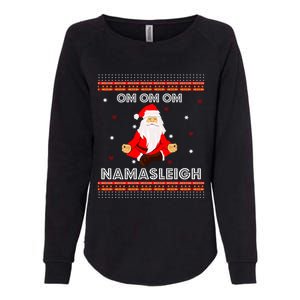 Funny Santa Yoga Namasleigh Ugly Christmas Jumper Gift Womens California Wash Sweatshirt