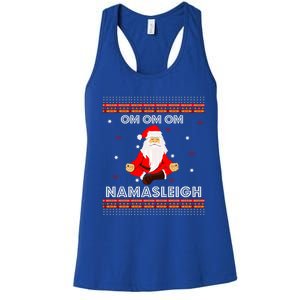 Funny Santa Yoga Namasleigh Ugly Christmas Jumper Gift Women's Racerback Tank