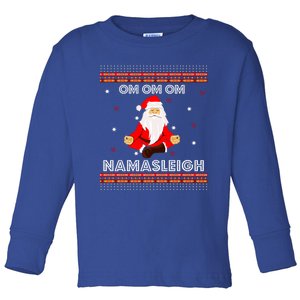 Funny Santa Yoga Namasleigh Ugly Christmas Jumper Gift Toddler Long Sleeve Shirt