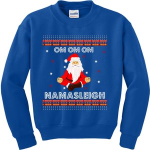 Funny Santa Yoga Namasleigh Ugly Christmas Jumper Gift Kids Sweatshirt