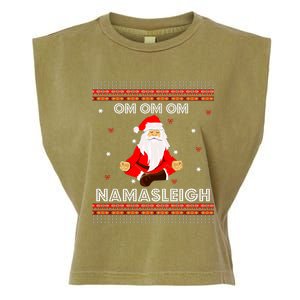 Funny Santa Yoga Namasleigh Ugly Christmas Jumper Gift Garment-Dyed Women's Muscle Tee