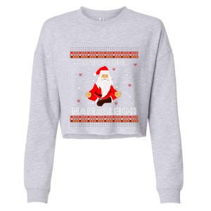 Funny Santa Yoga Namasleigh Ugly Christmas Jumper Gift Cropped Pullover Crew