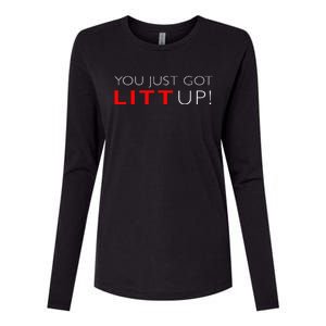 Funny "Suits You Just Got Litt Up!" Perfect Gift Idea Womens Cotton Relaxed Long Sleeve T-Shirt