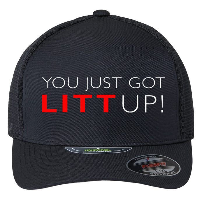 Funny "Suits You Just Got Litt Up!" Perfect Gift Idea Flexfit Unipanel Trucker Cap