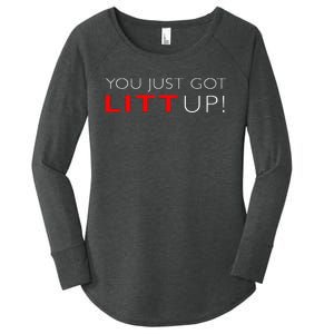 Funny "Suits You Just Got Litt Up!" Perfect Gift Idea Women's Perfect Tri Tunic Long Sleeve Shirt