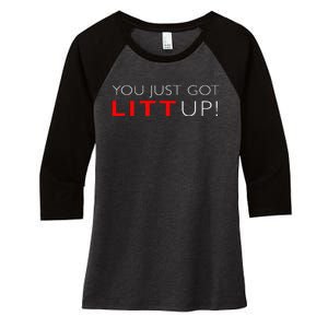 Funny "Suits You Just Got Litt Up!" Perfect Gift Idea Women's Tri-Blend 3/4-Sleeve Raglan Shirt