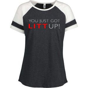 Funny "Suits You Just Got Litt Up!" Perfect Gift Idea Enza Ladies Jersey Colorblock Tee