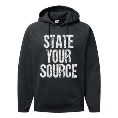 Funny State Your Source Performance Fleece Hoodie