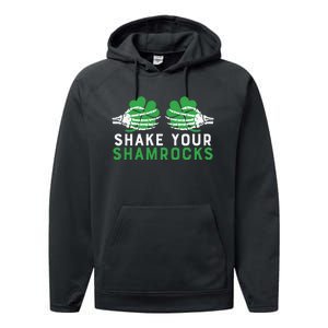 Funny Shake Your Shamrocks Performance Fleece Hoodie