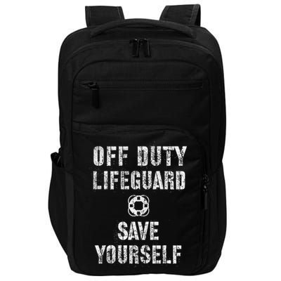 Funny Save Yourself Lifeguard Swimming Pool Guard Off Duty Gift Impact Tech Backpack