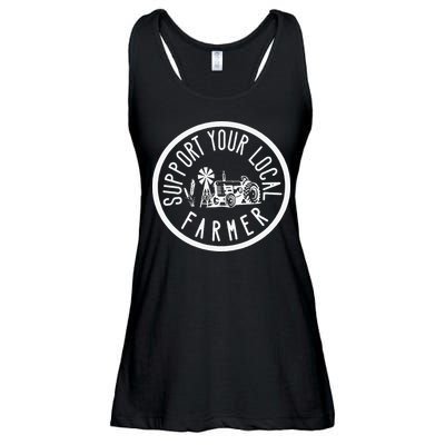 Funny Support Your Local Farmers Market Agriculture Ladies Essential Flowy Tank