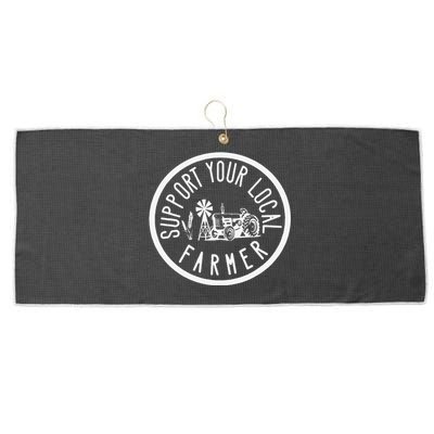 Funny Support Your Local Farmers Market Agriculture Large Microfiber Waffle Golf Towel