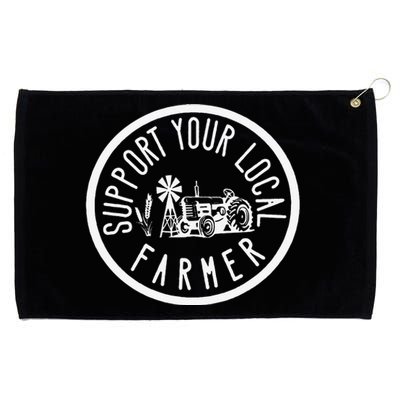 Funny Support Your Local Farmers Market Agriculture Grommeted Golf Towel