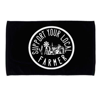 Funny Support Your Local Farmers Market Agriculture Microfiber Hand Towel