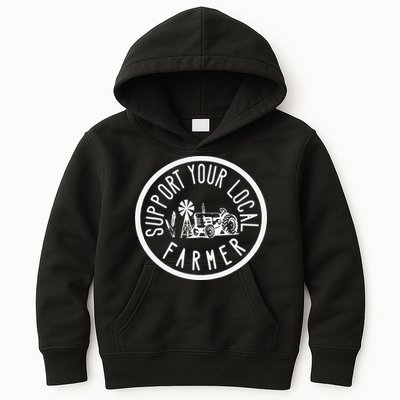 Funny Support Your Local Farmers Market Agriculture Kids Hoodie