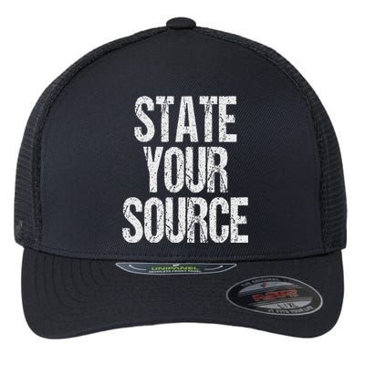 Funny State Your Source Flexfit Unipanel Trucker Cap