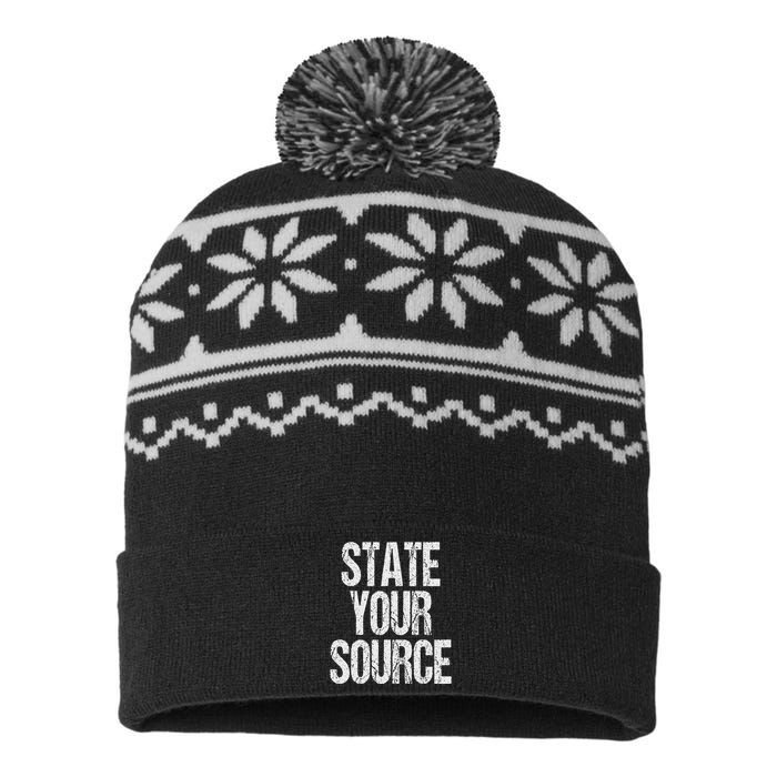 Funny State Your Source USA-Made Snowflake Beanie