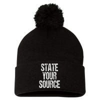 Funny State Your Source Pom Pom 12in Knit Beanie