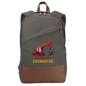 Funny See You Later Excavator Cotton Canvas Backpack