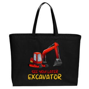 Funny See You Later Excavator Cotton Canvas Jumbo Tote