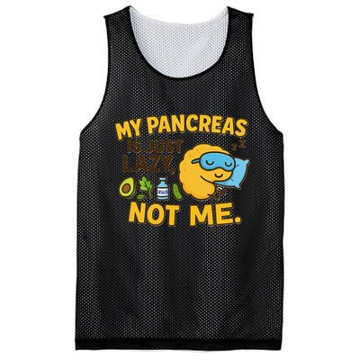 Funny Type 1 Diabetes My Pancreas Is Just Lazy Not Me Mesh Reversible Basketball Jersey Tank
