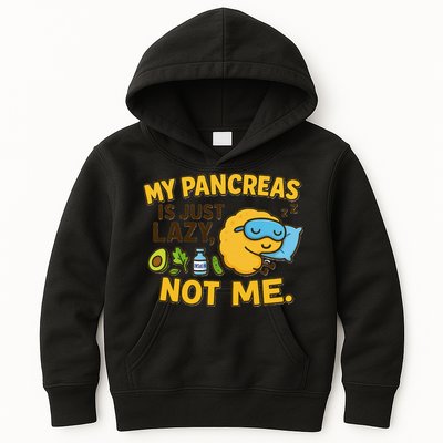 Funny Type 1 Diabetes My Pancreas Is Just Lazy Not Me Kids Hoodie
