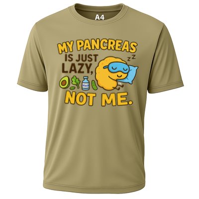 Funny Type 1 Diabetes My Pancreas Is Just Lazy Not Me Cooling Performance Crew T-Shirt