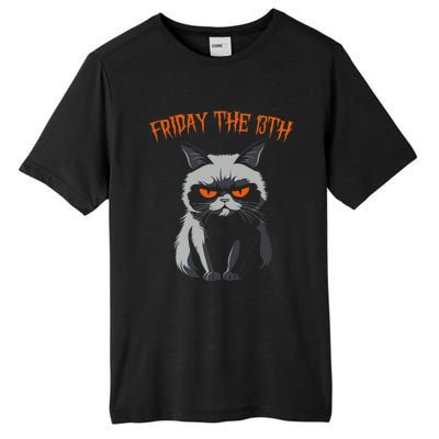 Friday The 13th 2024 Black Cat Halloween Funny Cat Mom Dad Tall Fusion ChromaSoft Performance T-Shirt