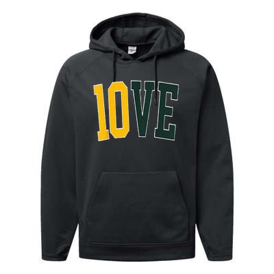 Feel The 10ve Jordan Quarterback Love American Football Performance Fleece Hoodie