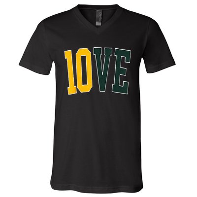 Feel The 10ve Jordan Quarterback Love American Football V-Neck T-Shirt