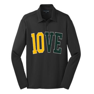 Feel The 10ve Jordan Quarterback Love American Football Silk Touch Performance Long Sleeve Polo