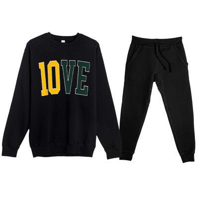 Feel The 10ve Jordan Quarterback Love American Football Premium Crewneck Sweatsuit Set