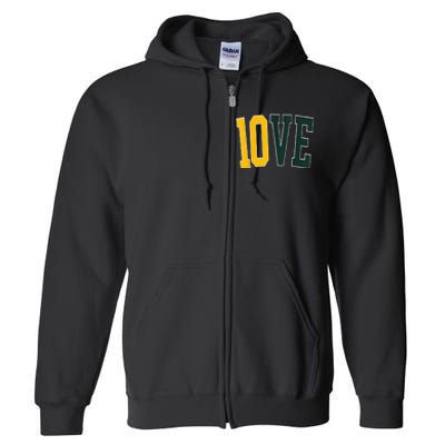 Feel The 10ve Jordan Quarterback Love American Football Full Zip Hoodie