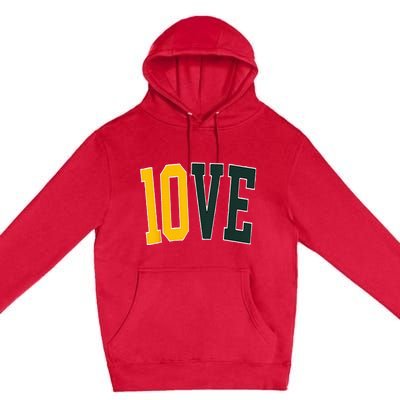 Feel The 10ve Jordan Quarterback Love American Football Premium Pullover Hoodie