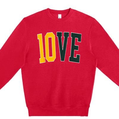 Feel The 10ve Jordan Quarterback Love American Football Premium Crewneck Sweatshirt