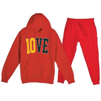 Feel The 10ve Jordan Quarterback Love American Football Premium Hooded Sweatsuit Set