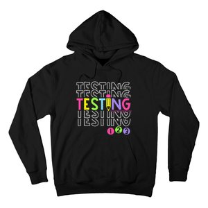 Funny Testing 123 Retro School Test Day Teacher Student Hoodie