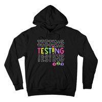 Funny Testing 123 Retro School Test Day Teacher Student Hoodie