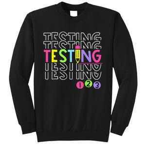 Funny Testing 123 Retro School Test Day Teacher Student Sweatshirt