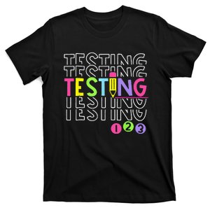 Funny Testing 123 Retro School Test Day Teacher Student T-Shirt