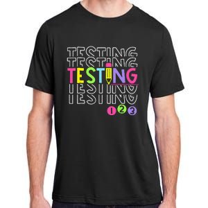 Funny Testing 123 Retro School Test Day Teacher Student Adult ChromaSoft Performance T-Shirt